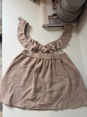 H&M Beige Knit Skirt with Ruffle Straps